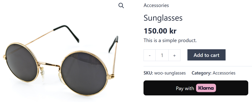 Klarna Express Checkout product page placement