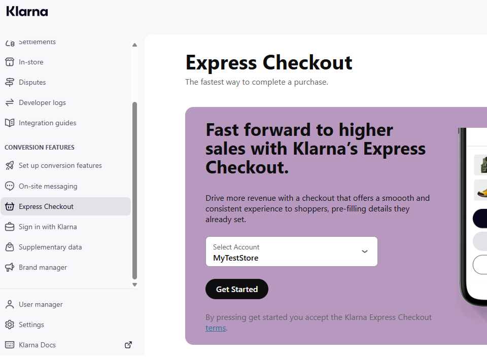 Klarna Merchant Portal - Express Checkout