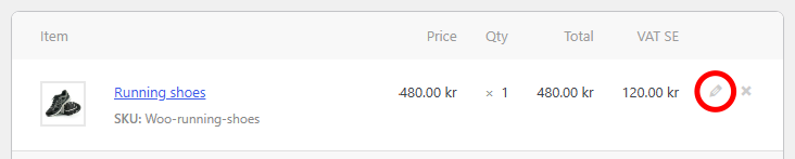 Edit the order item lines in WooCommerce